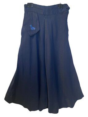 Vintage Bluebird Campfire Girls Uniform Skirt Blue Bird Patch Elastic Back 20 in